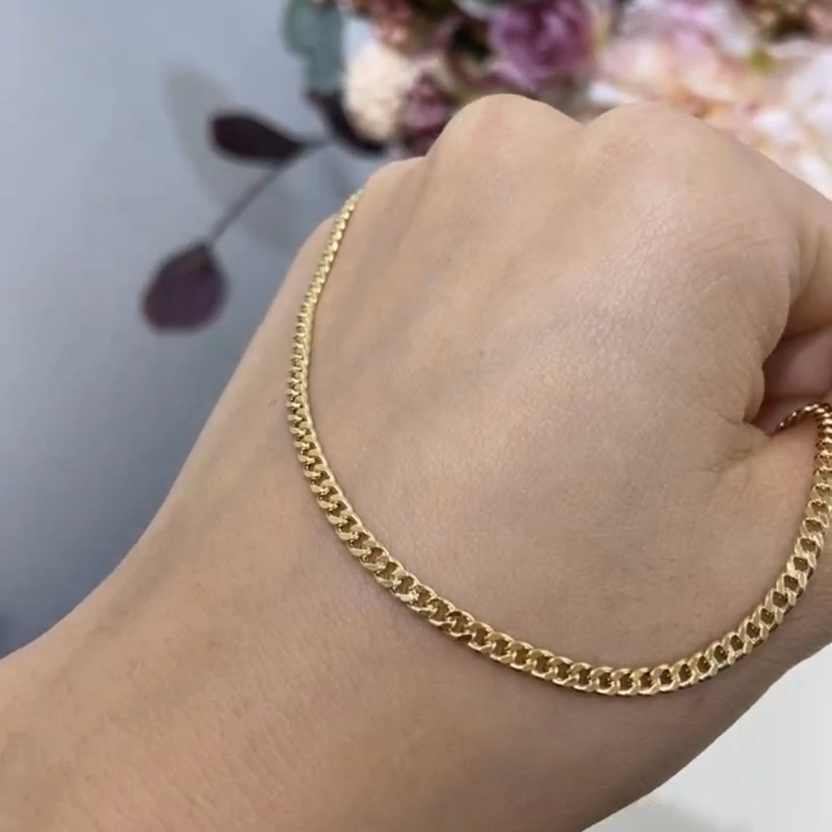 18k黃金古巴頸鏈 18k Yellow Gold 2.9mm Cuban Chain Necklace