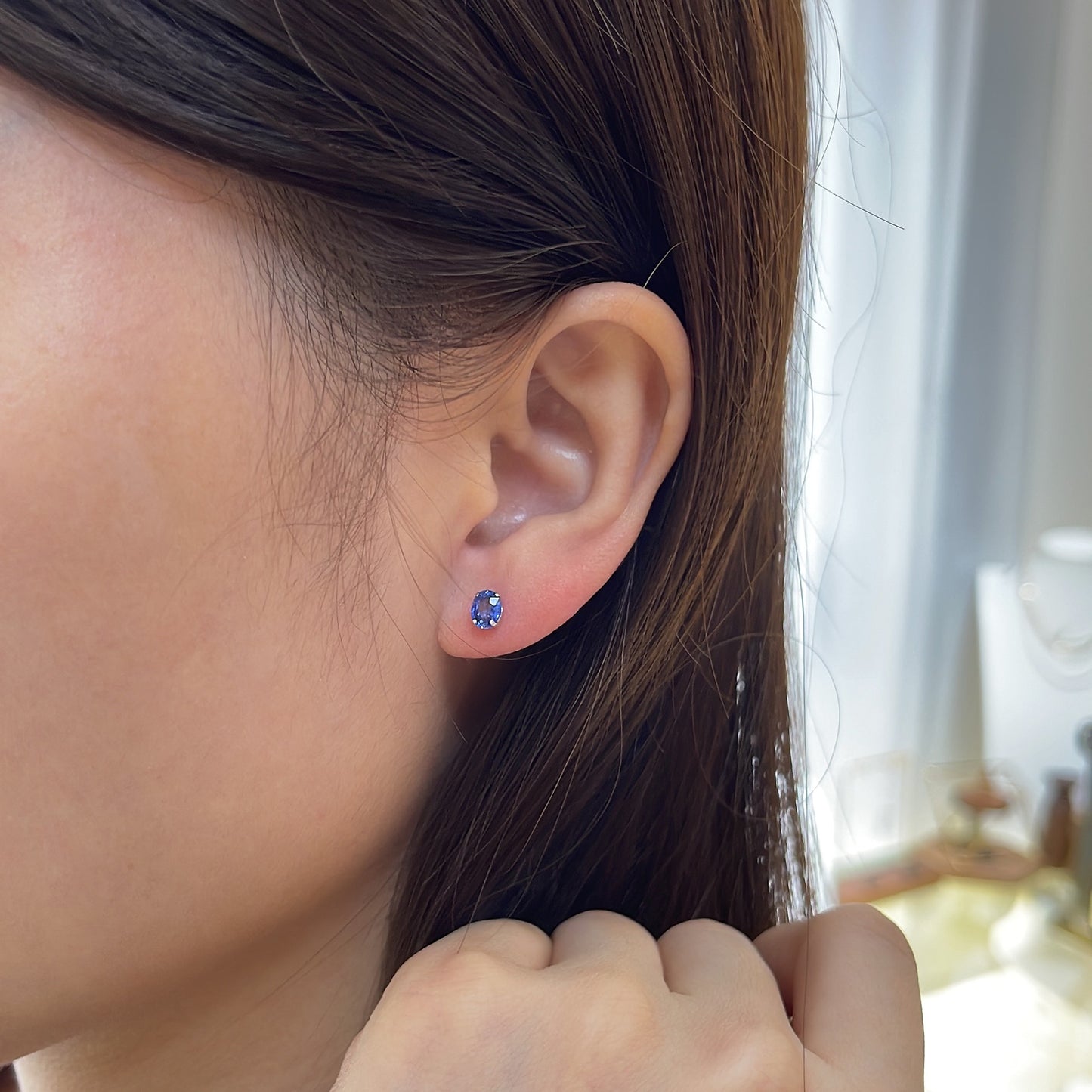 PT900 Sapphire Earrings 鉑金藍寶石耳環
