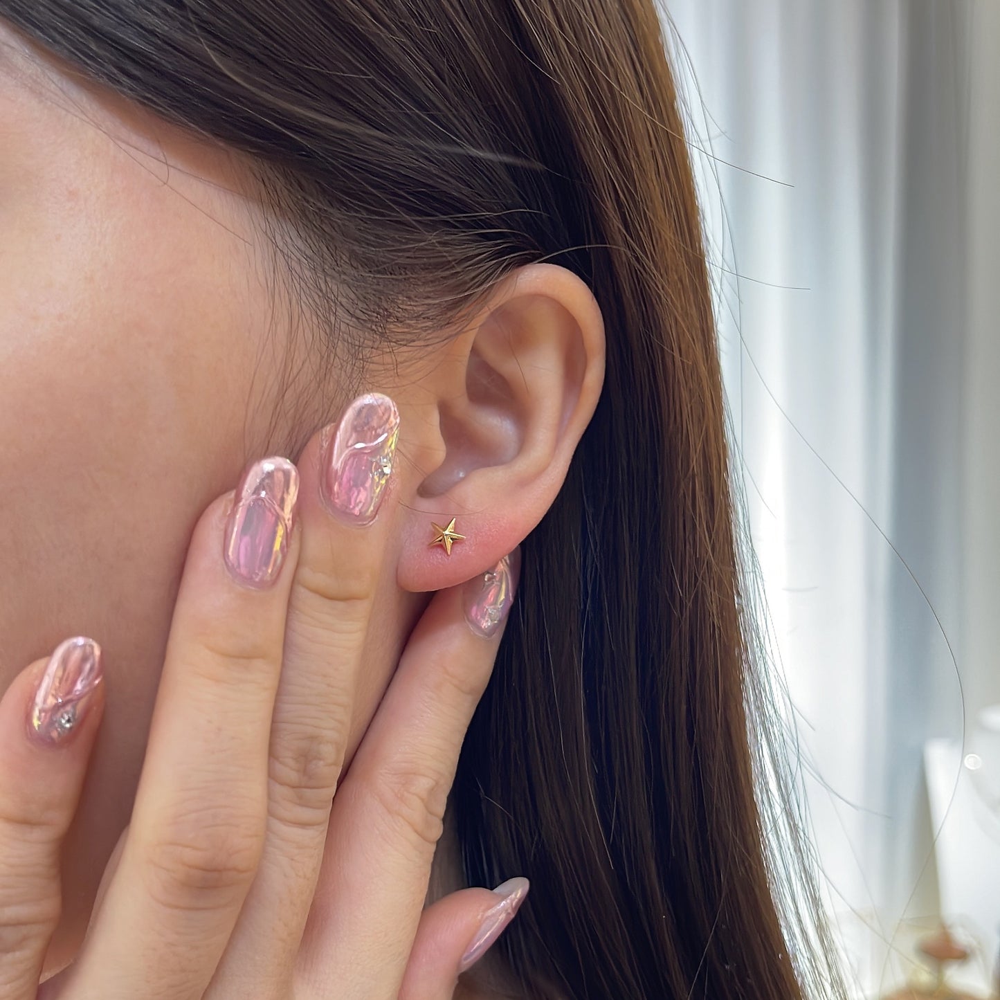 18K金五角星形耳環 18k Yellow Gold Star Earrings