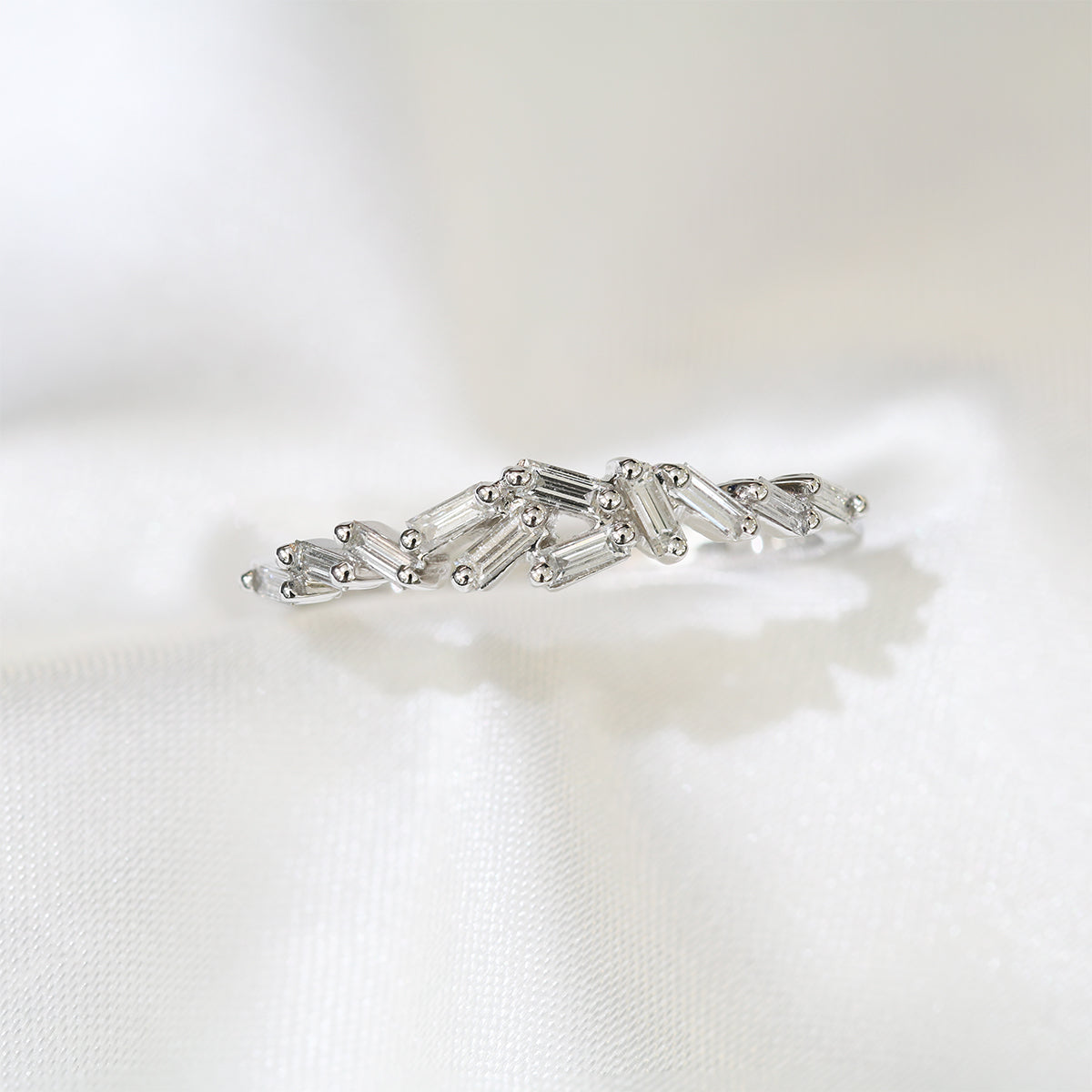 18k白金鑽石排戒 18k White Gold Baguette Diamond Ring
