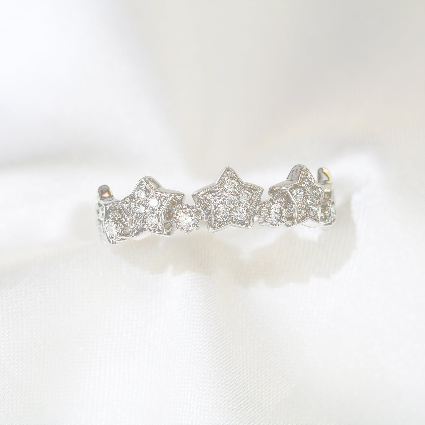 18k白金鑽石星形排戒 18k White Gold Stars Diamond Ring