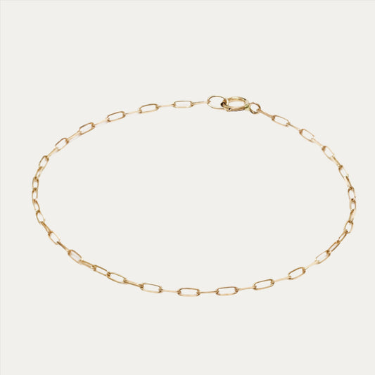 18k Rose Gold Mini Paper Clip Bracelet 18k 玫瑰金迷你圈圈手鏈