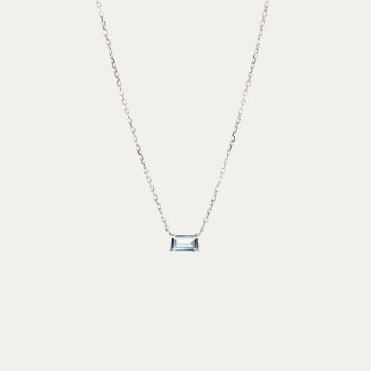 18k Gold Solitaire Emerald Cut Aquamarine Necklace-Necklaces,Patrea Jewelry,birthstone jewelry Hong Kong, Aquamarine jewelry hk, Bespoke gemstone jewelry HK, Luxury aquamarine 18k gold, 海藍寶首飾 推薦, 天然海藍寶石, 藍寶石 珠寶 香港, Jewelry HK Online, 海藍 寶 價格