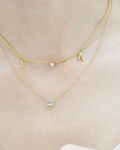 18k Gold Solitaire Emerald Cut Aquamarine Necklace-Necklaces,Patrea Jewelry,birthstone jewelry Hong Kong, Aquamarine jewelry hk, Bespoke gemstone jewelry HK, Luxury aquamarine 18k gold, 海藍寶首飾 推薦, 天然海藍寶石, 藍寶石 珠寶 香港, Jewelry HK Online, 海藍 寶 價格