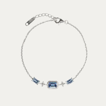 Emerald-cut Santa Maria Aquamarine Halo Diamond Bracelet-Bracelets,Patrea Jewelry,birthstone jewelry Hong Kong, Aquamarine jewelry hk, Bespoke gemstone jewelry HK, Luxury aquamarine 18k gold, 海藍寶首飾 推薦, 天然海藍寶石, 藍寶石 珠寶 香港, Jewelry HK Online, 海藍 寶 價格