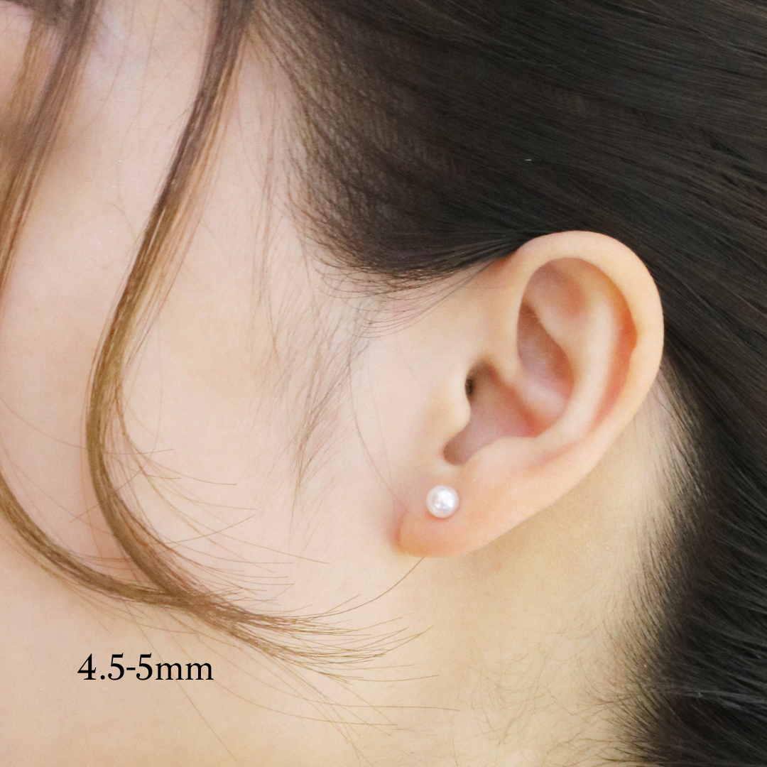 Japanese Akoya pearl stud earrings AAA creamy white 6.5-7mm on 18k gold -  Melbourne Pearls