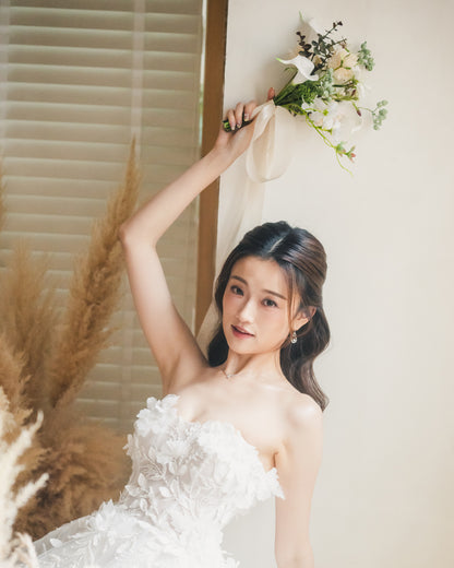 18k White Gold Diamond Dangle Earrings, Pair