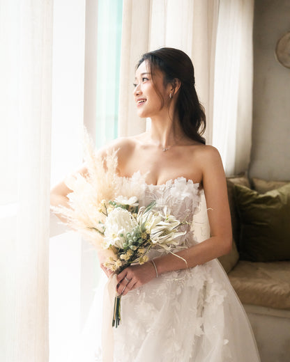 18k White Gold Diamond Hoop Earrings, Pair