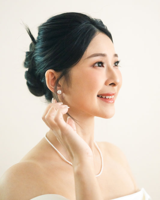 18k Yellow Gold Baby Akoya Pearl Necklace (Adjustable)