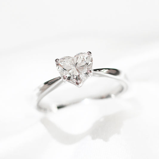 Alchemilla Solitaire Heart-Shaped Engagement Diamond Ring 18k白金漸幼清鑲心型鑽石戒指托