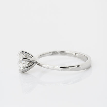 Allium Solitaire 18k White Gold 6-Prong Round Brilliant Diamond Engagement Ring Setting 18k白金六爪漸幼經典清鑲求婚鑽石戒指款式