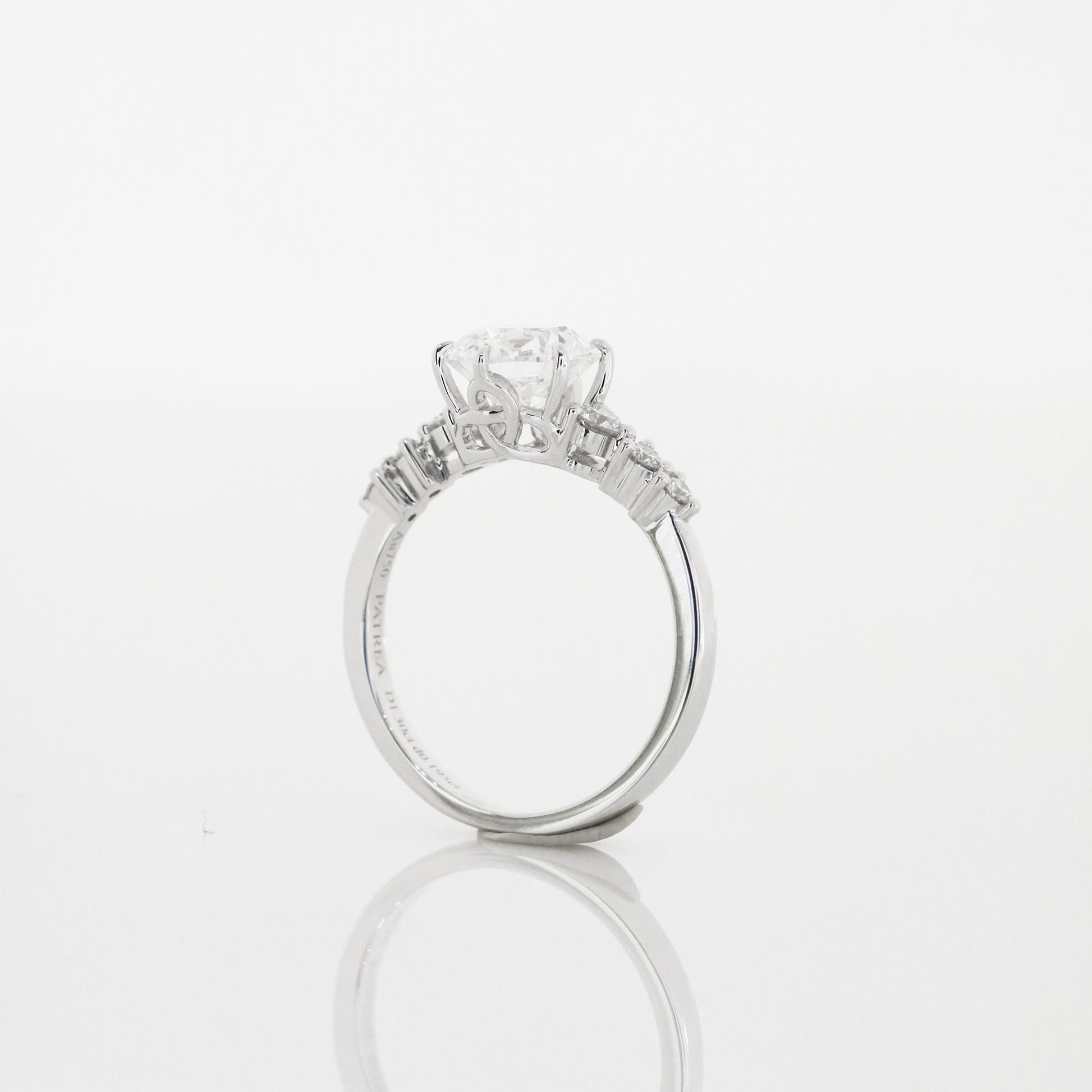 Borage Vintage 18k White Gold 6-Prong Round Brilliant Diamond Engagement Ring Setting 18k白金六爪復古求婚鑽石戒指款式