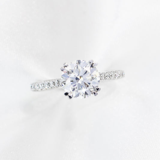 Cosmos Eternity 18k白金雙四爪永恆求婚鑽石戒指款式 18k White Gold Double Claw 4 Prongs Round Brilliant Diamond Engagement Ring Setting