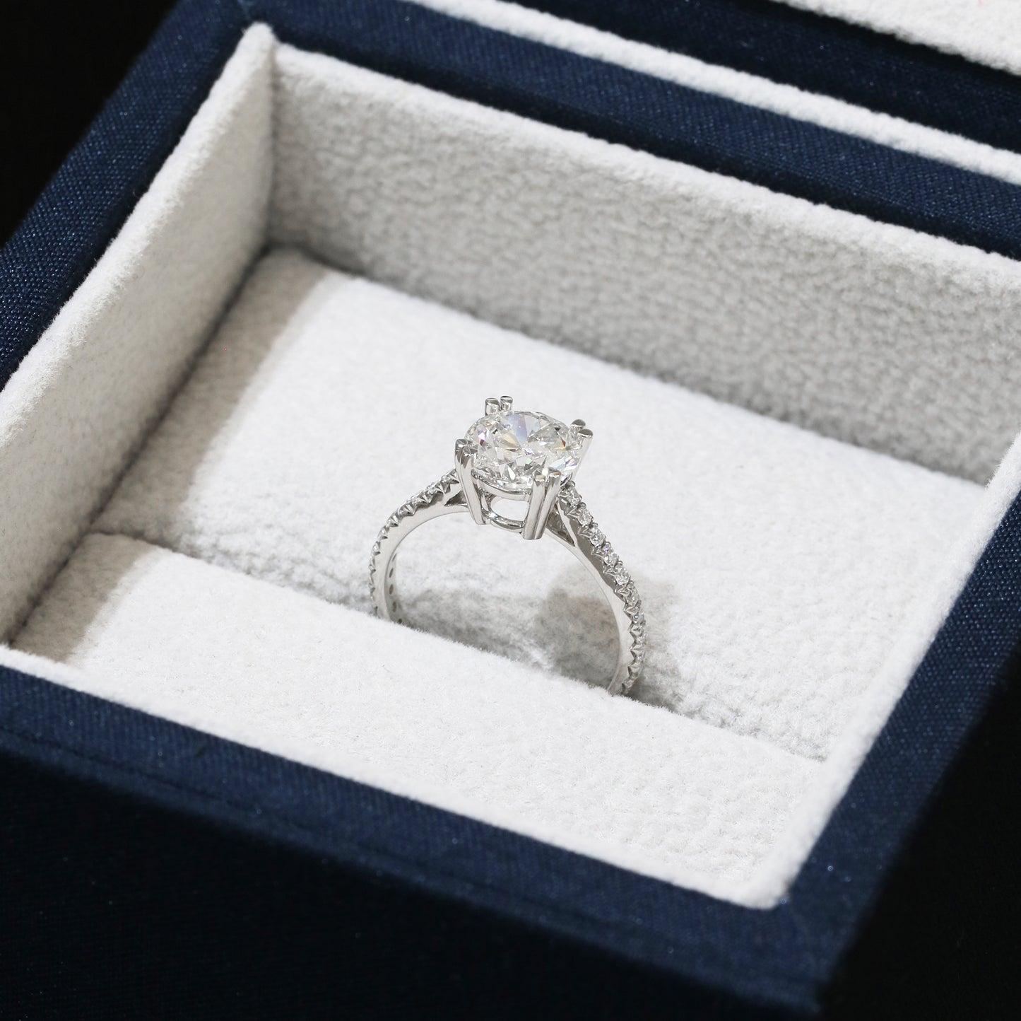 Cosmos Eternity 18k白金雙四爪永恆求婚鑽石戒指款式 18k White Gold Double Claw 4 Prongs Round Brilliant Diamond Engagement Ring Setting