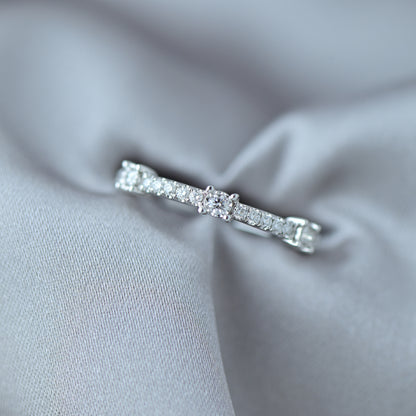 白金三石款鑽石排戒 White Gold Eternity Diamond Ring