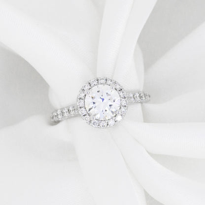 Dandelion Halo 18k White Gold Dandelion Halo 4-Prong Halo Round Brilliant Diamond Engagement Ring Setting 18k白金四爪圍鑽求婚鑽石戒指款式