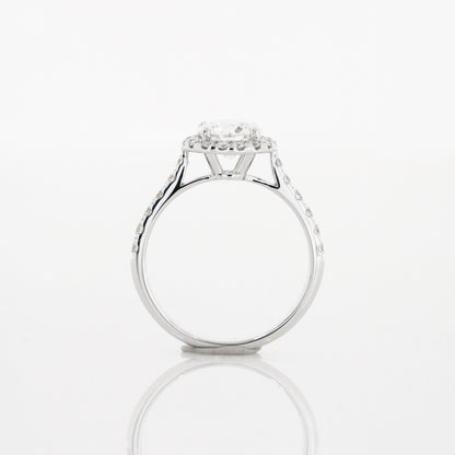 Dandelion Halo 18k White Gold Dandelion Halo 4-Prong Halo Round Brilliant Diamond Engagement Ring Setting 18k白金四爪圍鑽求婚鑽石戒指款式