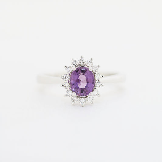 18k白金紫色藍寶石戒指 18k White Gold Purple Sapphire Ring