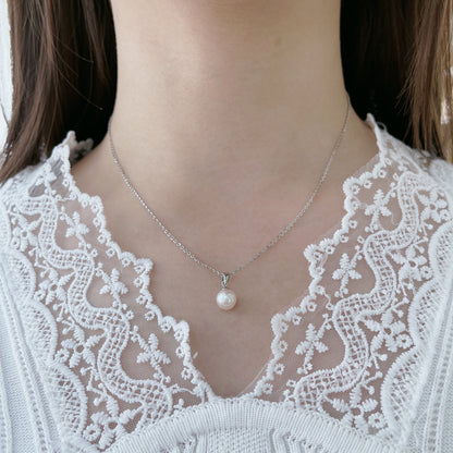18k White Gold 7-7.5mm Akoya Pearl Necklace
