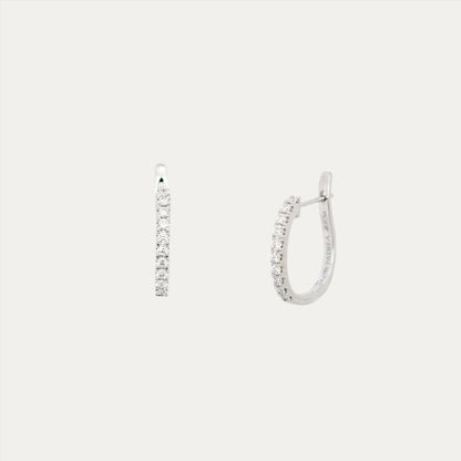 18k Gold Pavé Diamond Huggie Earrings, Single or Pair