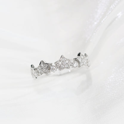 18k白金鑽石星形排戒 18k White Gold Stars Diamond Ring