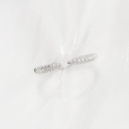 18k白金微鑲開口鑽石戒指  18k White Gold Micro Pavé Setting Open Ring