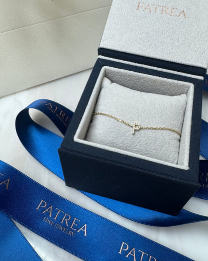 Alphabet Diamond Bracelet (White/Rose/Yellow Gold)