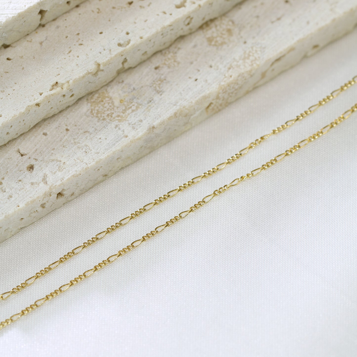 18k Yellow Gold Mini Figaro Chain Necklace