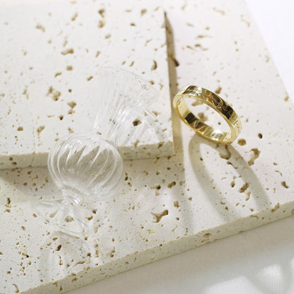 18k Gold Love Message Engraved Ring