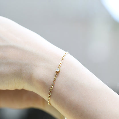0.15ct Round Diamond Figaro Bracelet