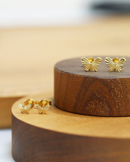 18k Yellow Gold Butterfly Earrings