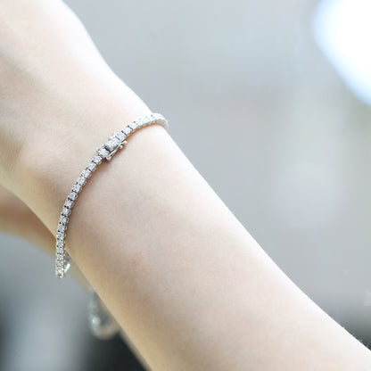1.19ct Round Diamond Tennis Bracelet (White/Rose/Yellow Gold)