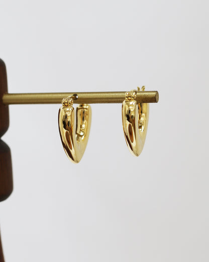18k Yellow Gold Chunky V-shaped Earrings