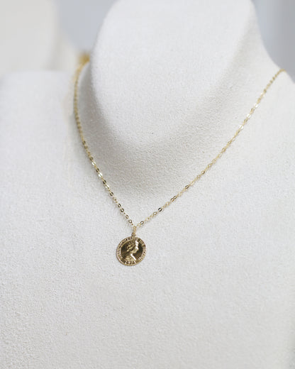 18k Yellow Gold Coin Necklace
