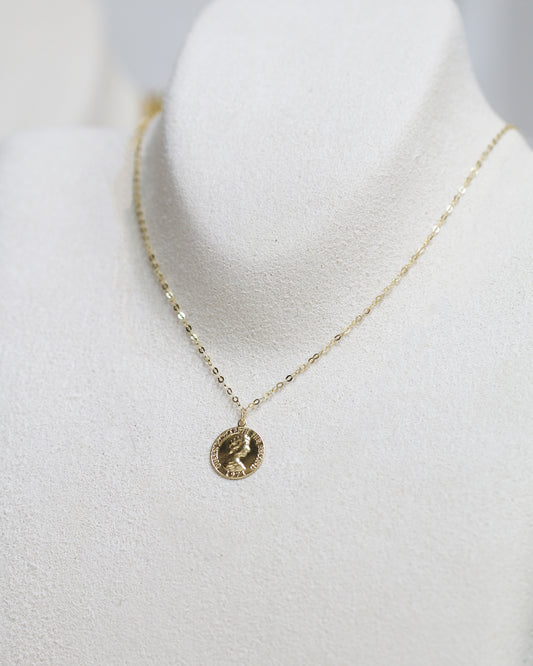 18k Yellow Gold Coin Necklace