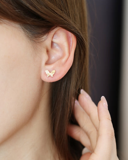 18k Yellow Gold Butterfly Earrings