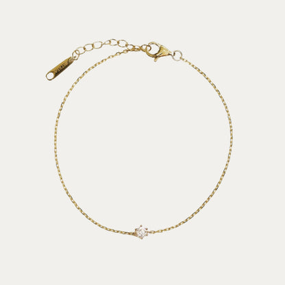 Solitaire 0.10ct/0.15ct Round Diamond Bracelet (White/Rose/Yellow Gold)
