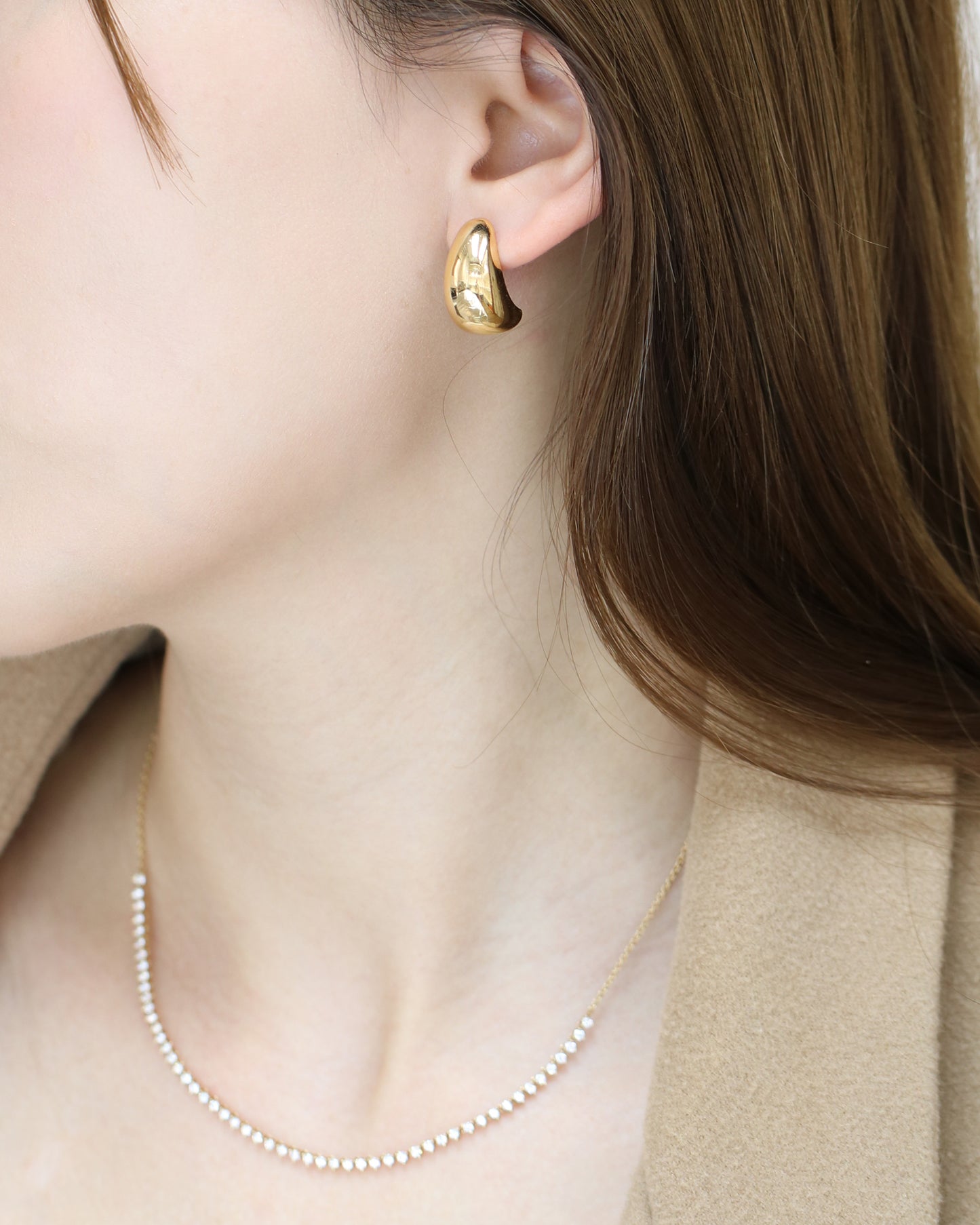 18k Yellow Gold Chunky Teardrop Earrings