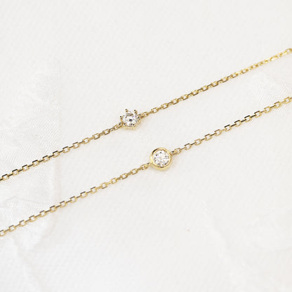 Donut 0.10ct Bezel Set Diamond Bracelet (White/Rose/Yellow Gold)
