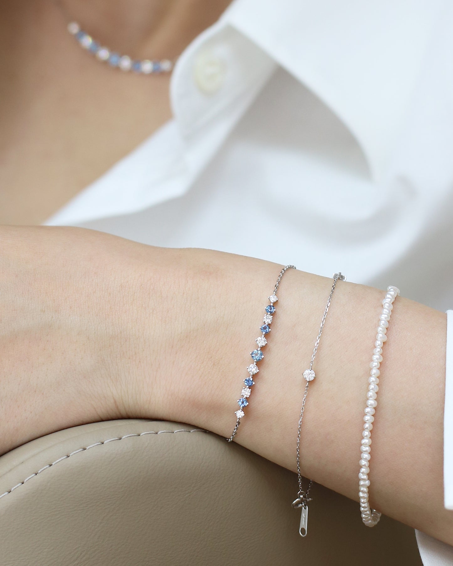 Santa Maria Aquamarine Diamond Bar Bracelet