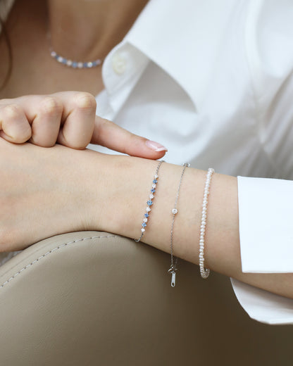 Santa Maria Aquamarine Diamond Bar Bracelet