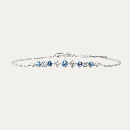 18k White Gold Santa Maria Aquamarine Bracelet on a light gray background