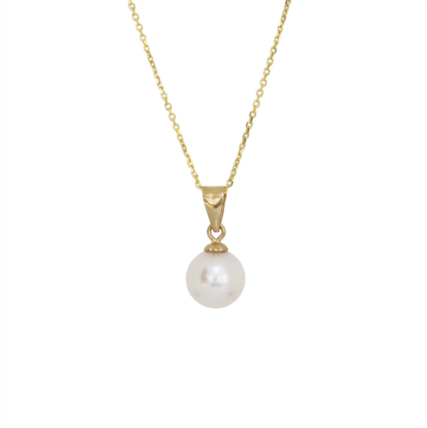 18k Yellow Gold Japanese 7-7.5mm Akoya Pearl Necklace