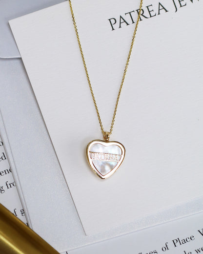 18k Yellow Gold Heart-shaped Mabe Pearl Customizable PATREA Charm Pendant