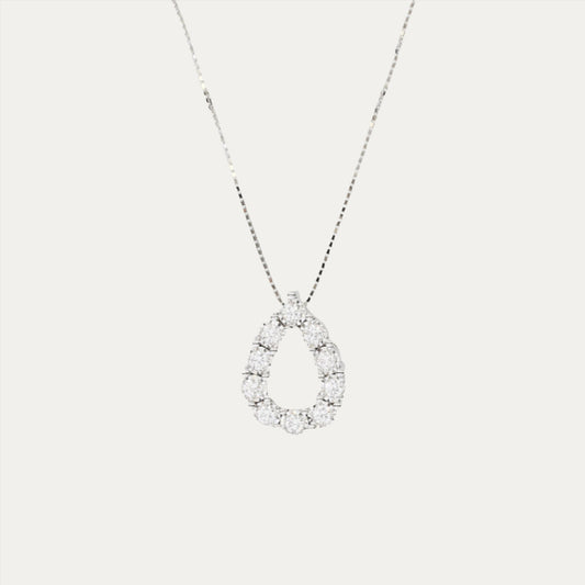 18k White Gold Pear Diamond Necklace