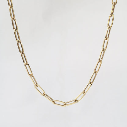 18k Gold Circle Paper Clip Chain Bracelet 18k金意大利萬字夾手鍊