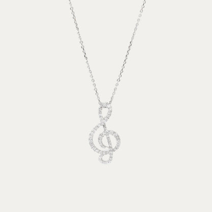 18k白金高音譜號鑽石頸鏈 18k White Gold Treble Clef Necklace