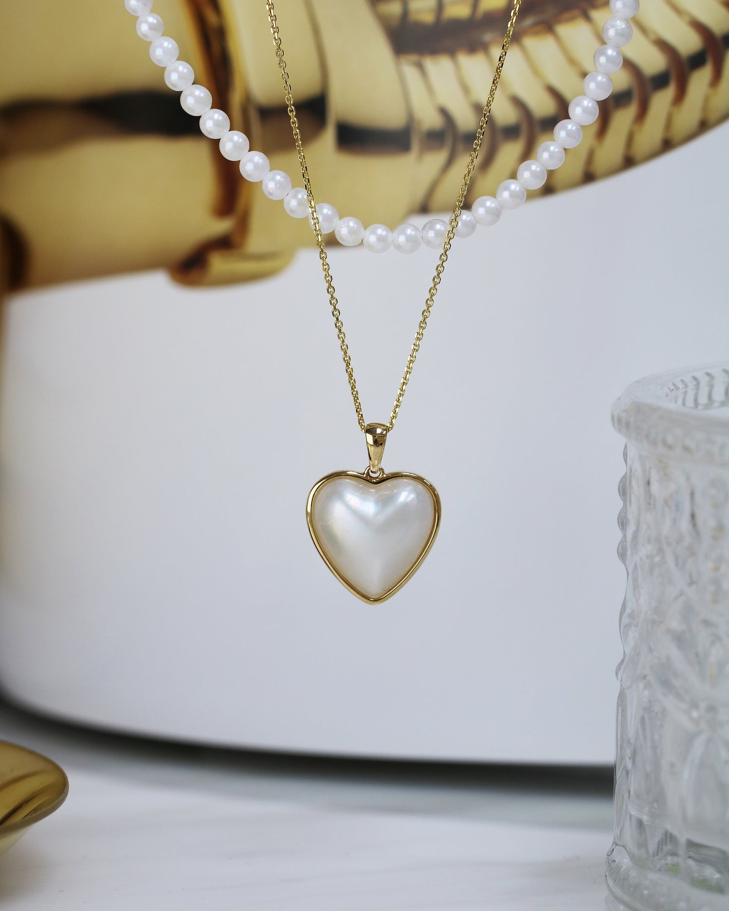 18k Yellow Gold Heart-shaped Mabe Pearl Customizable PATREA Charm Pendant