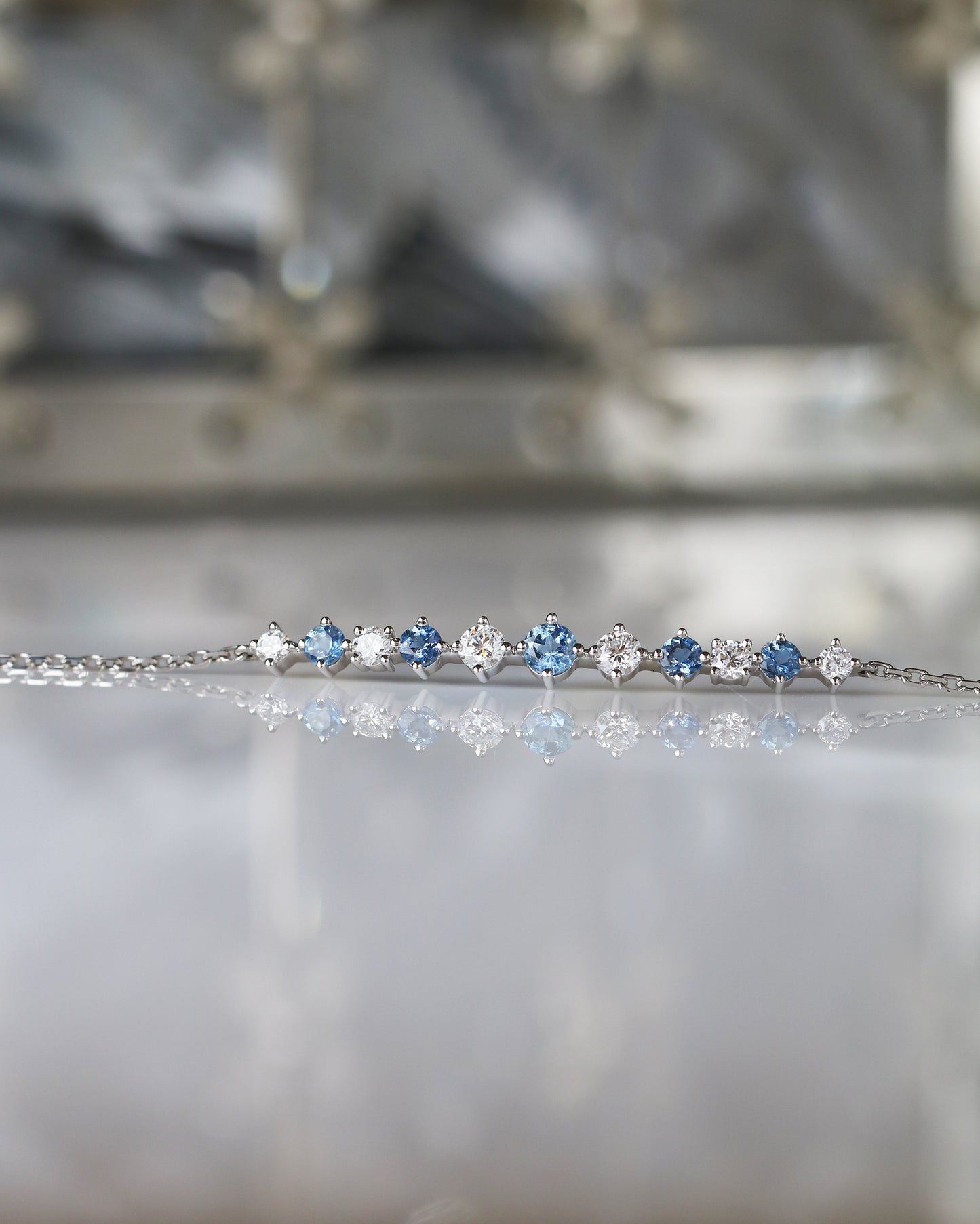 Santa Maria Aquamarine Diamond Bar Bracelet