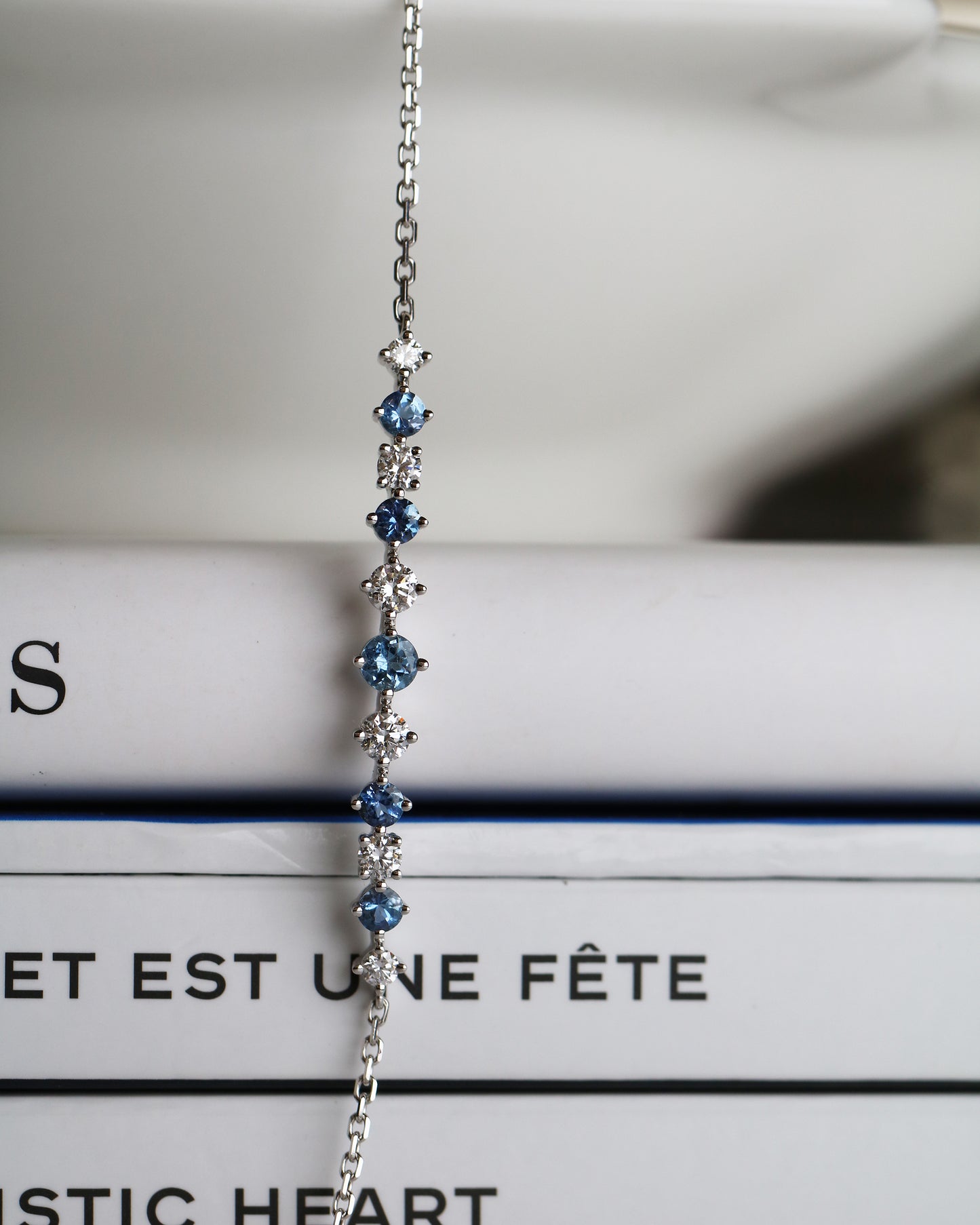 Santa Maria Aquamarine Diamond Bar Bracelet